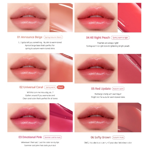 PERIPERA Water Bare Tint 3.7g (6colors)