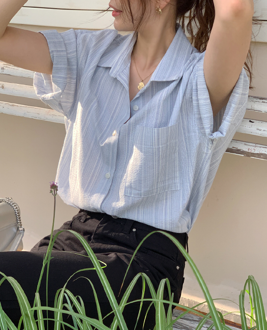 Jellpe Hose sleeve shirt [Sky]