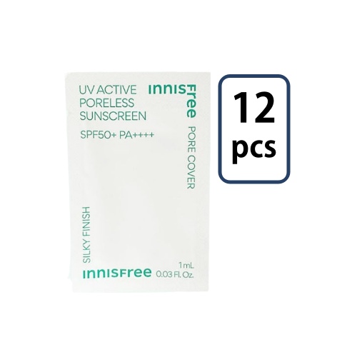 Innisfree UV Active Poreless Sunscreen SPF50+ PA++++ Sample Sachet 1ml *12ea