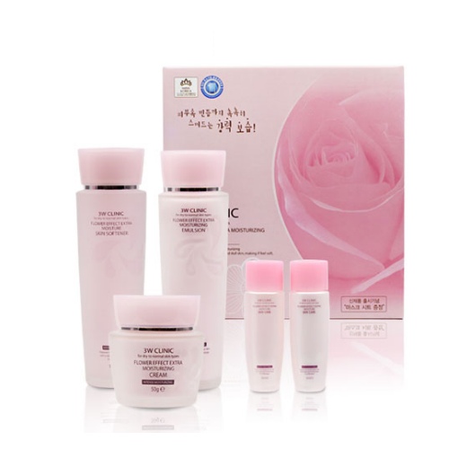 3W Clinic Flower Effect Extra Moisturizing Skin Care 3 Set