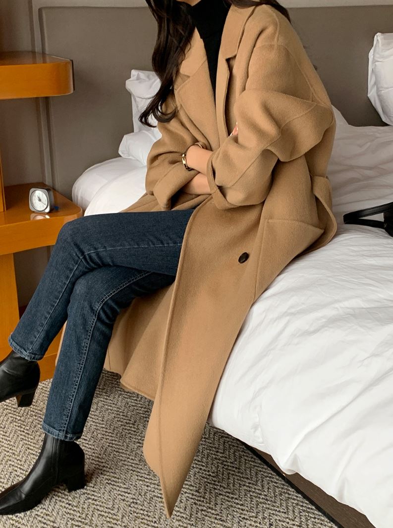 Pureda handmade merino wool coat #Camel