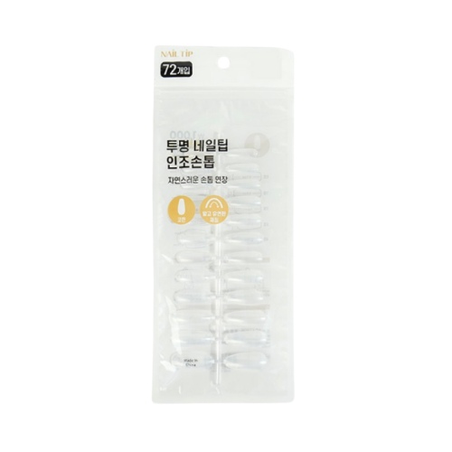 DAISO Artificial Coffin Clear Nail Tip 72pcs