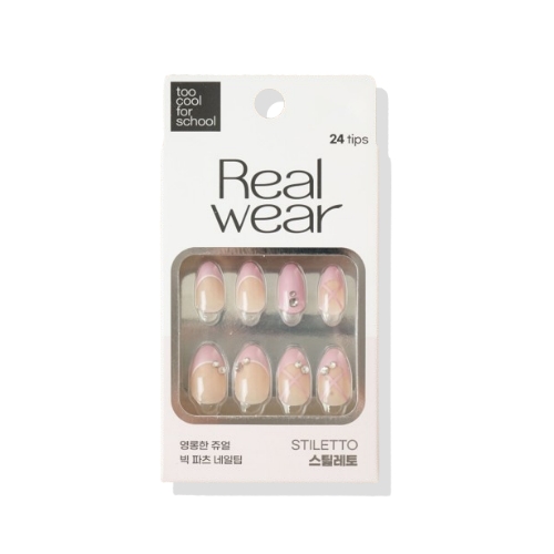 DAISO too cool for school Real Wear Nail Tip 24 tips Stiletto Type #Ballet Core