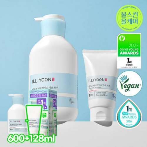 ILLIYOON Ceramide Ato Lotion 600ml+128ml Set