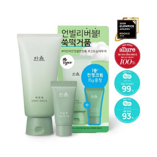 HANYUL Pure Artemisia Calming Foam Cleanser 120g Set (+ cream 15g)