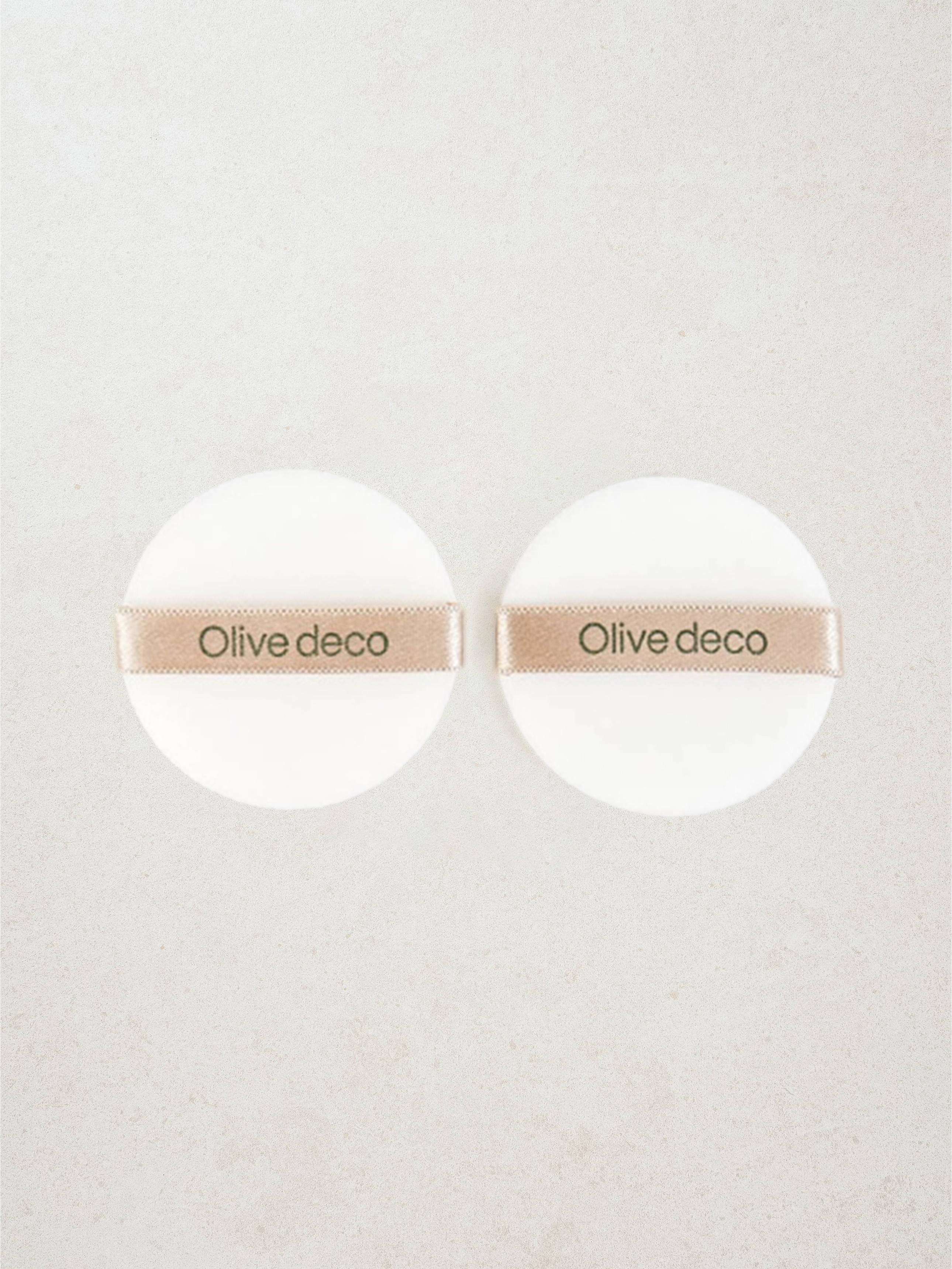 DAISO Olive Deco Flocking Puff (Round, 2P)