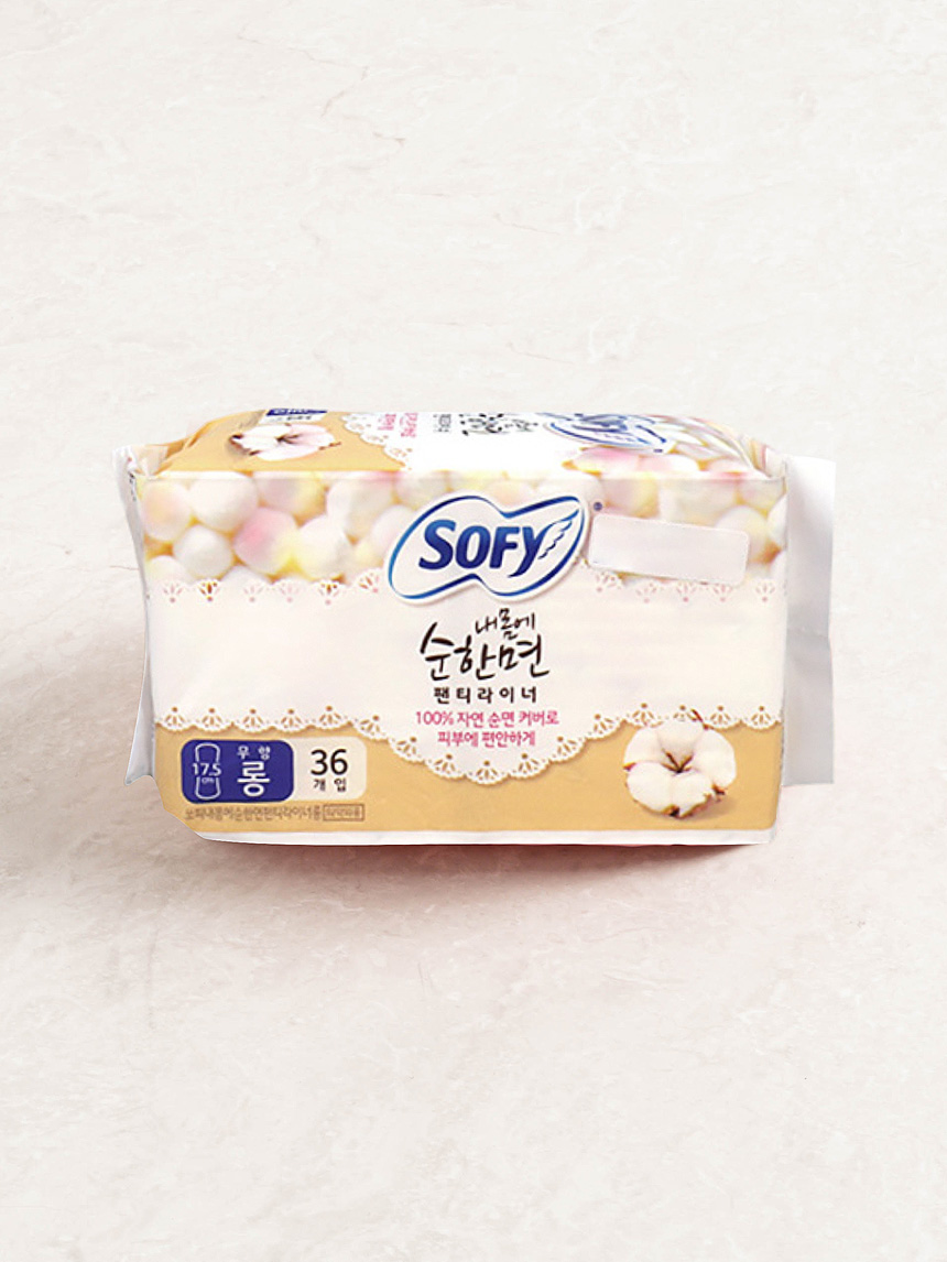 DAISO SOFY Mild Cotton Liner Unscented Long36P