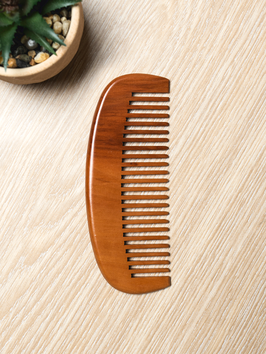 DAISO Peach Tree Half Moon Comb (medium)