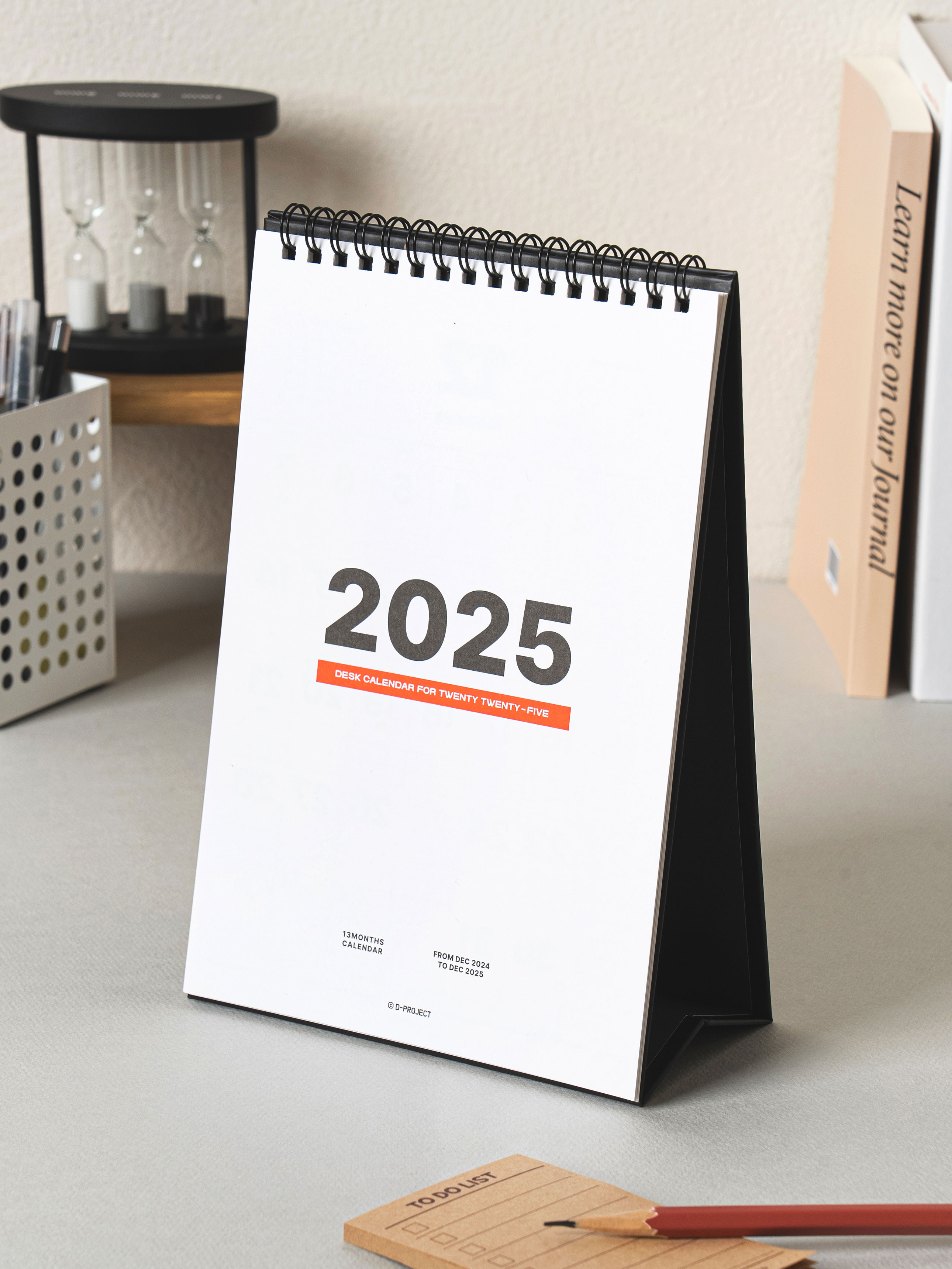 DAISO 2025 Basic Vertical Desk Calendar