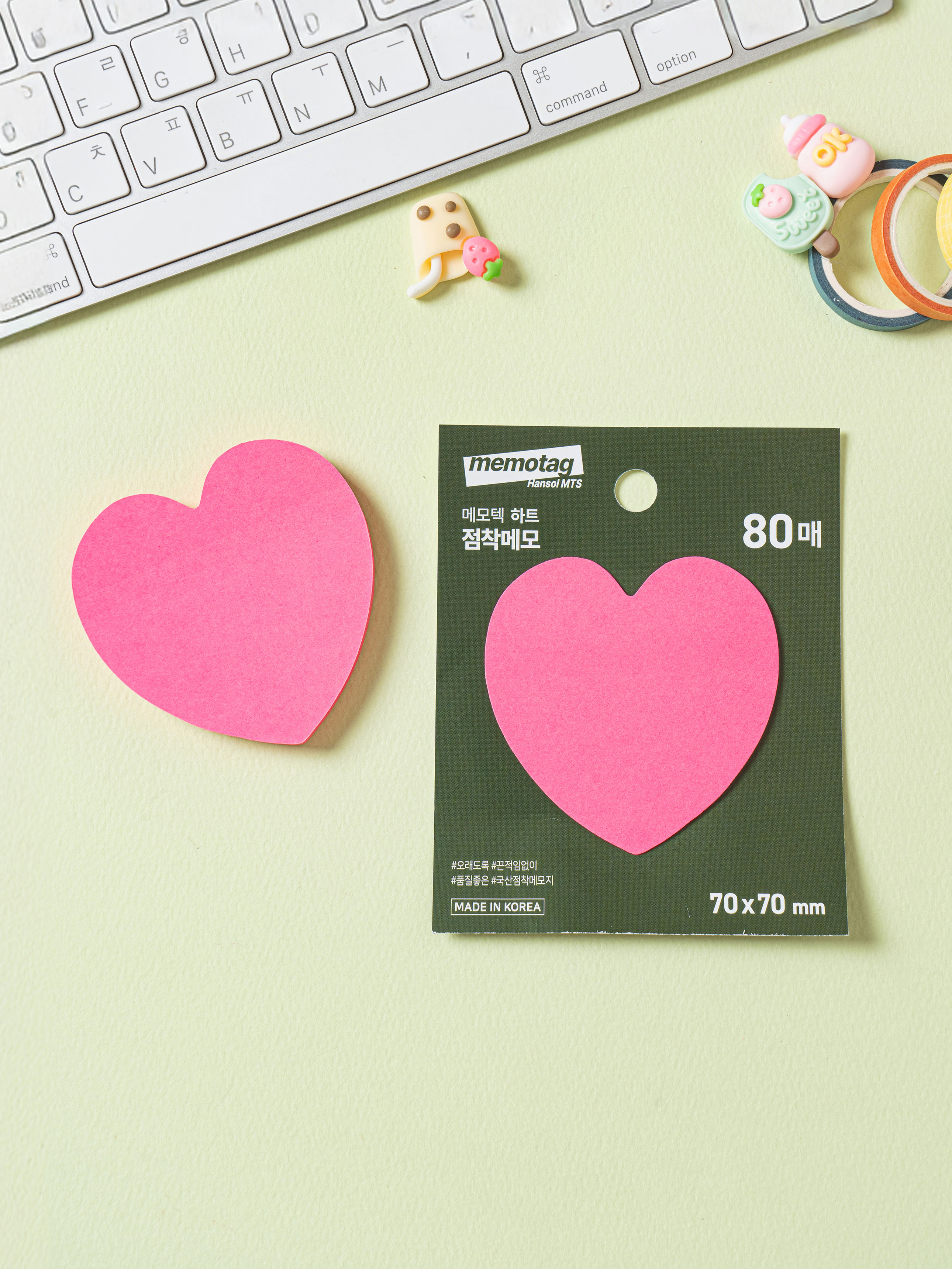 DAISO Memotech sticky note (80 sheets) heart