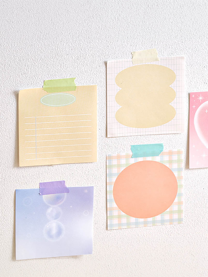 DAISO 4 types of memo pads (Patterns/100 sheets)