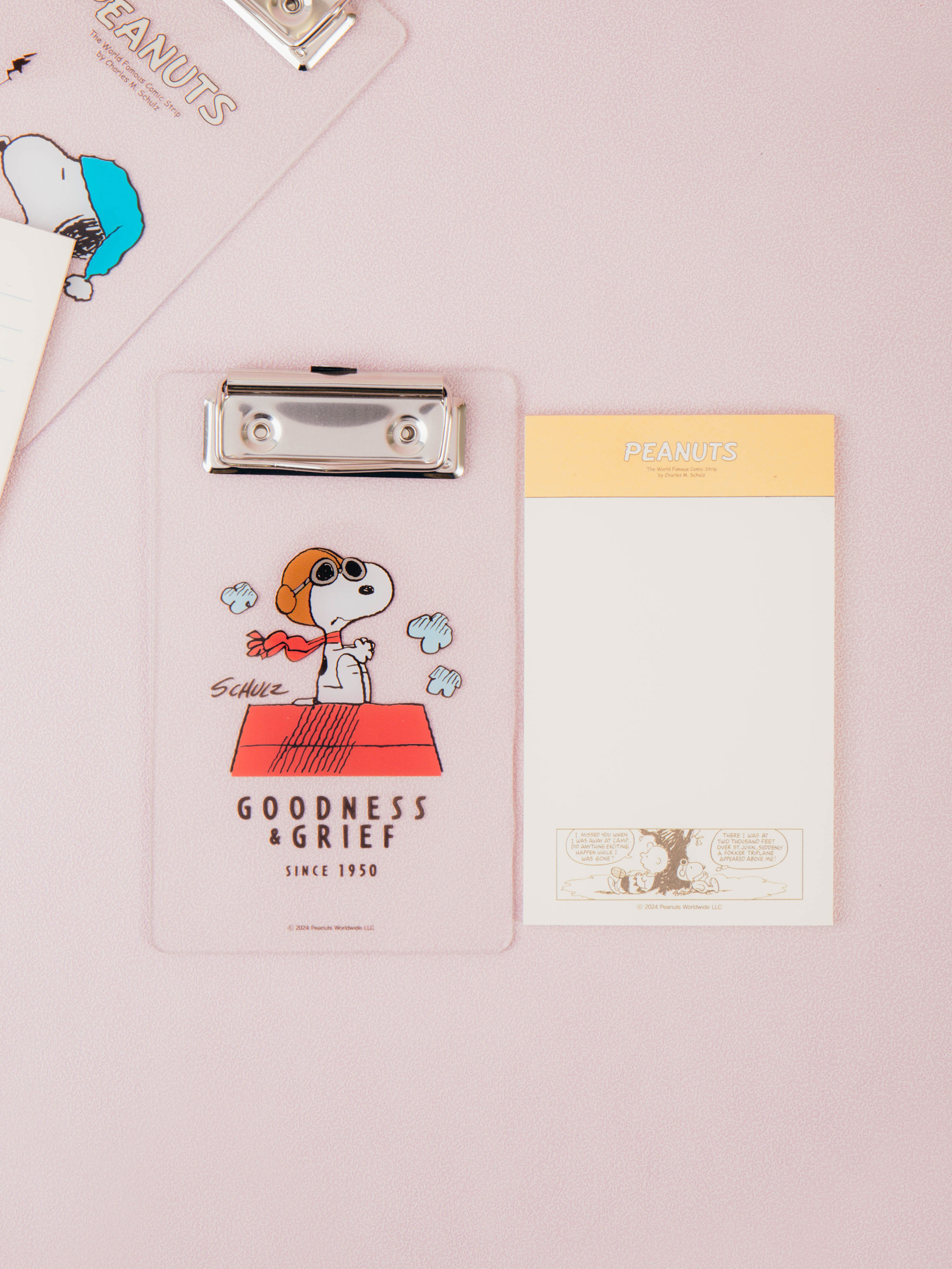 DAISO Peanuts Acrylic Clipboard Memo Set