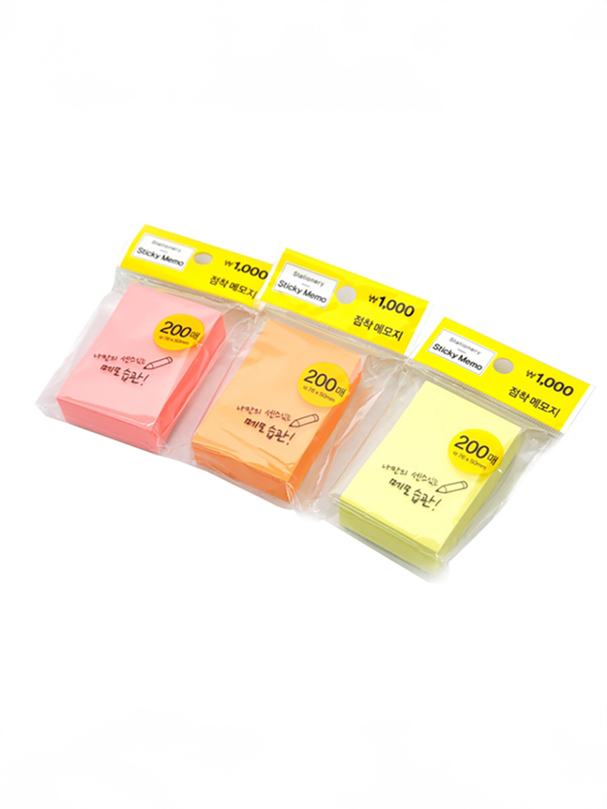 DAISO Fluorescent adhesive note (76 * 50mm/200 sheets)