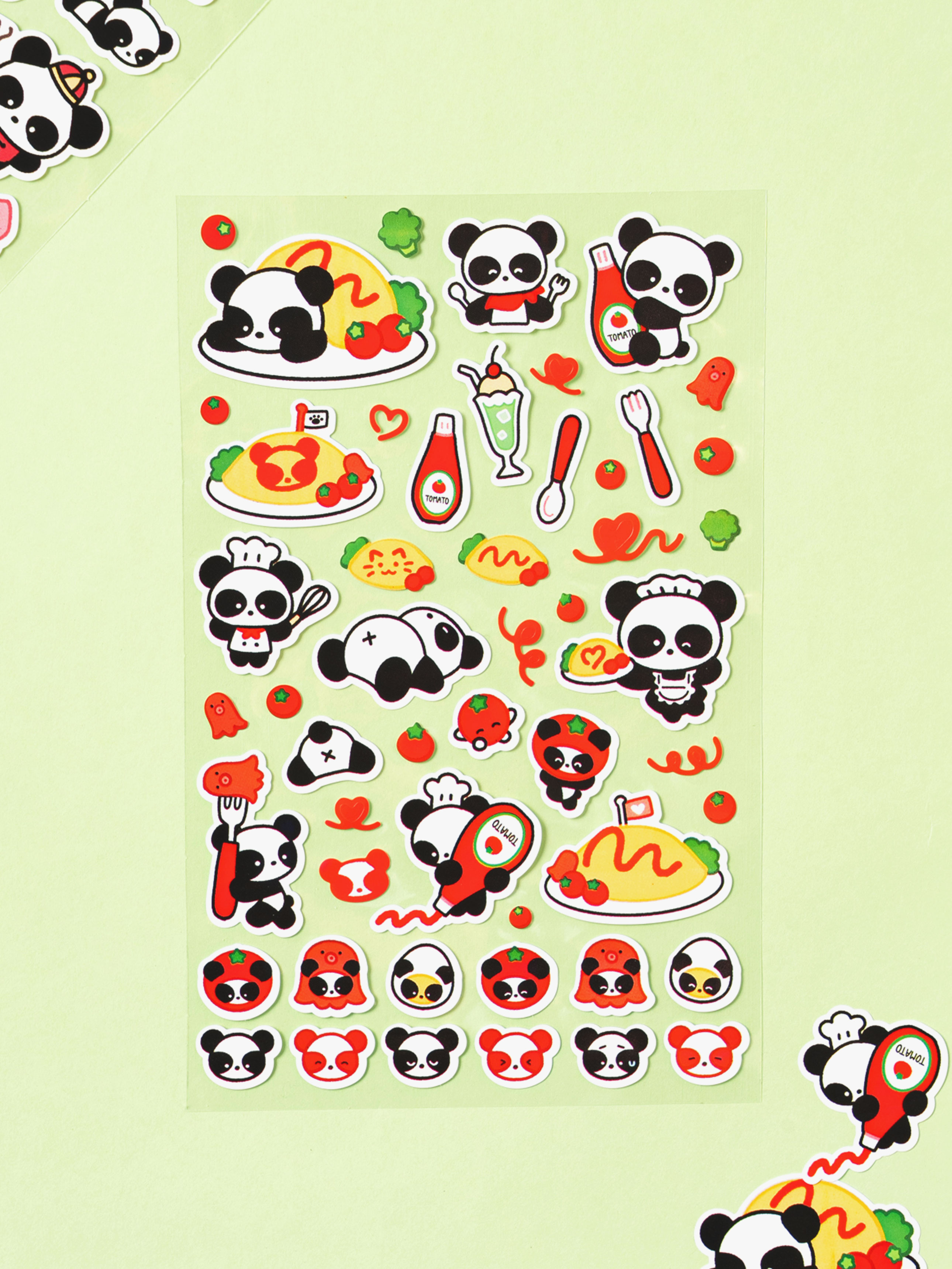 DAISO Omelet Panda Stickers (4 sheets)