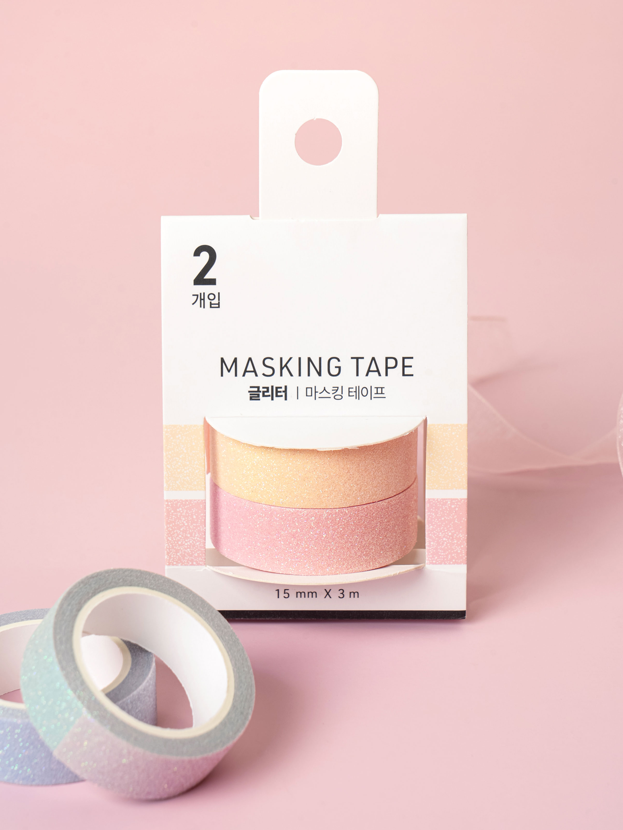 DAISO Glitter Masking Tape (15mm*3m) (2 pieces)