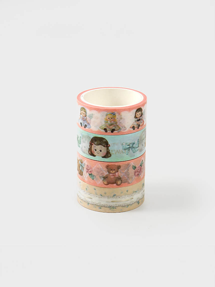 DAISO Masking tape (15mm*4m) (4 pieces) Doll