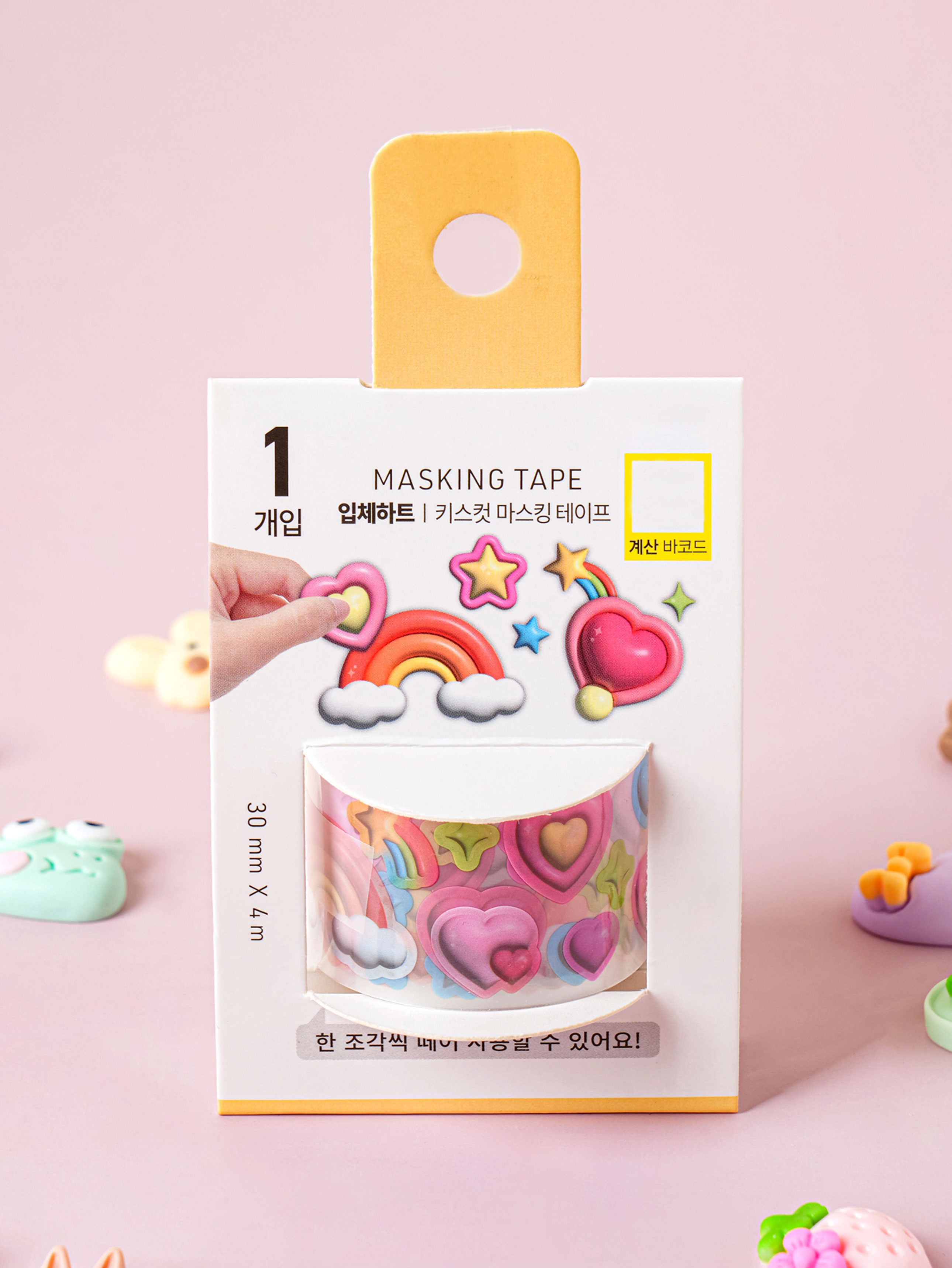 DAISO Kiss cut masking tape (30mm*4m) 3D heart