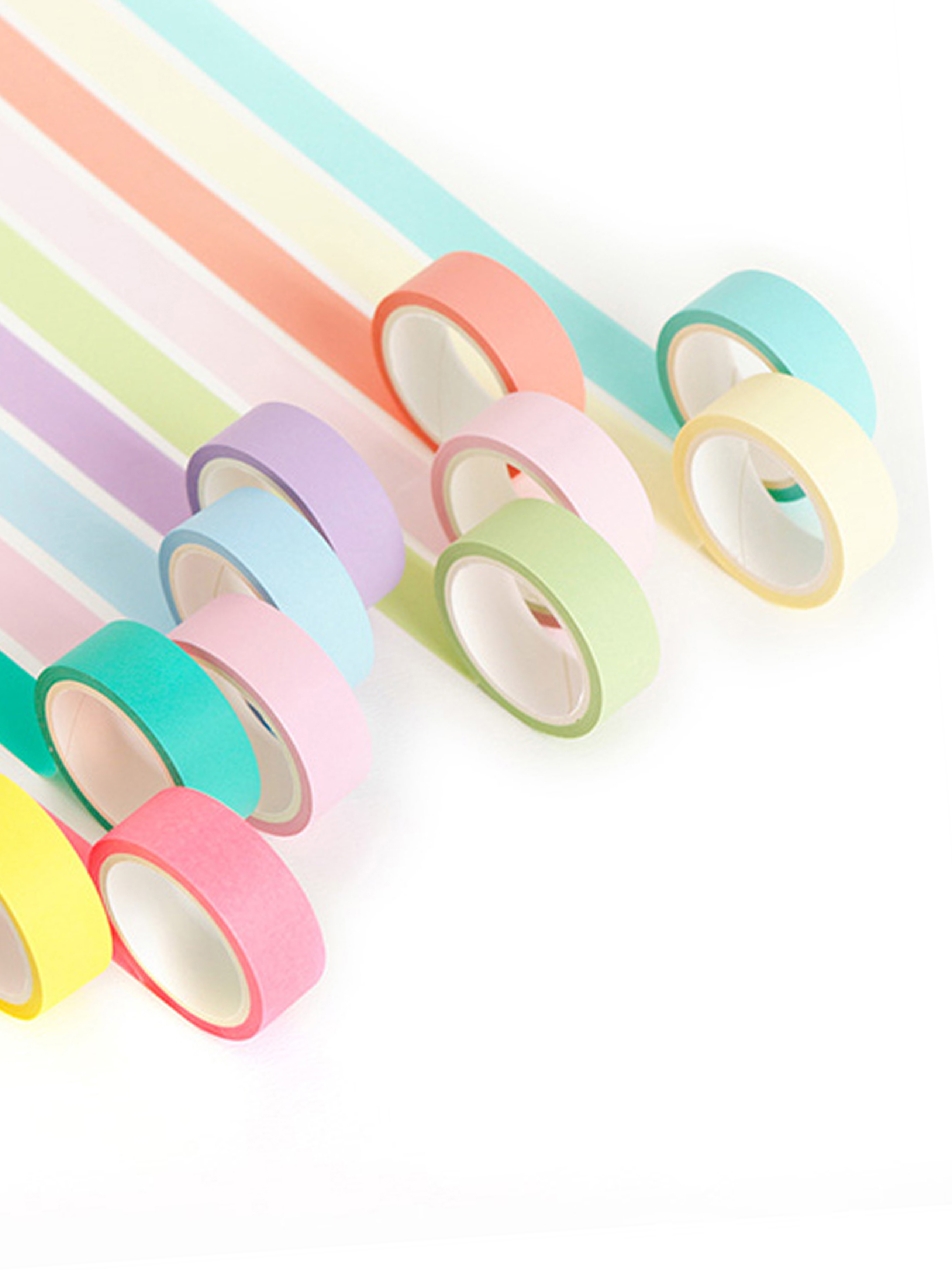 DAISO Masking Tape Set (Single Color/1.5 cm*5m) 12P