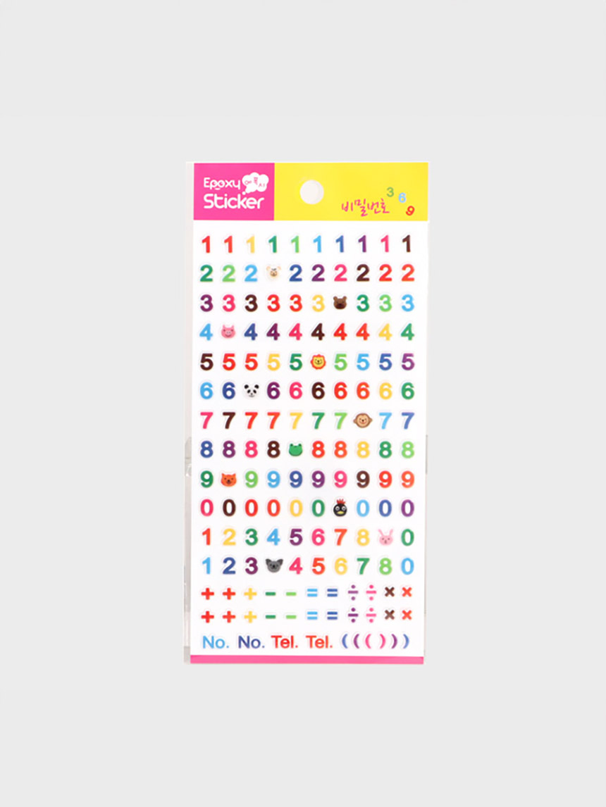 DAISO Epoxy Number Stickers