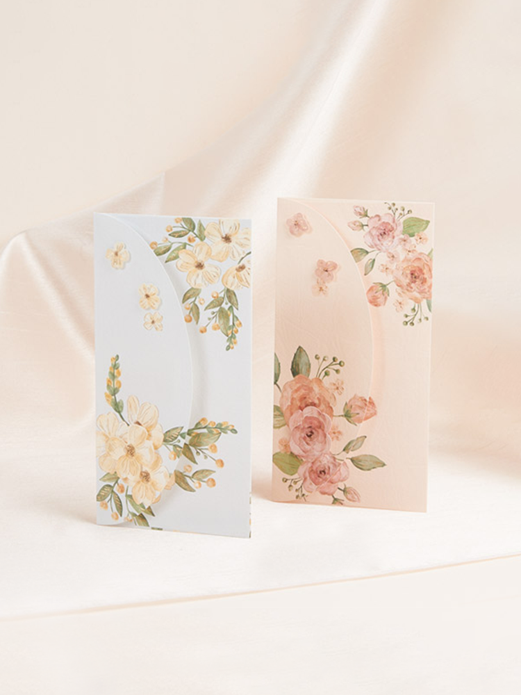 DAISO 3D Flower Gold Foil Envelope (2 sheets)