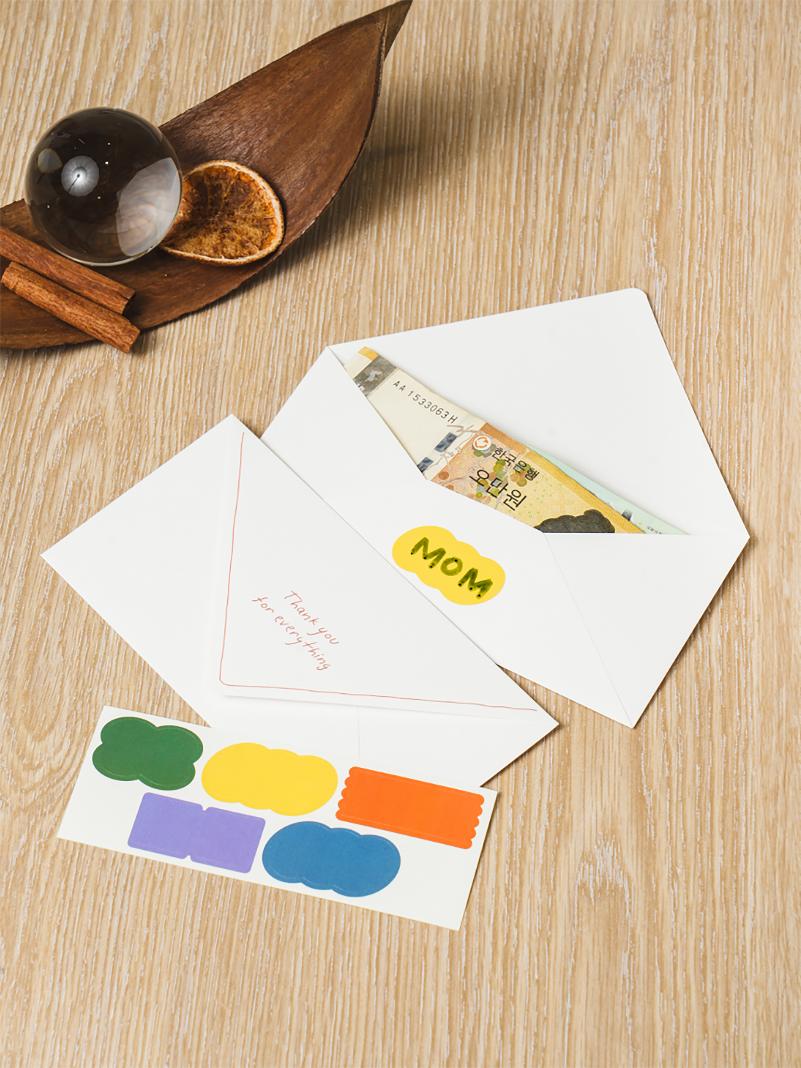 DAISO Horizontal lettering envelopes (5 sheets)