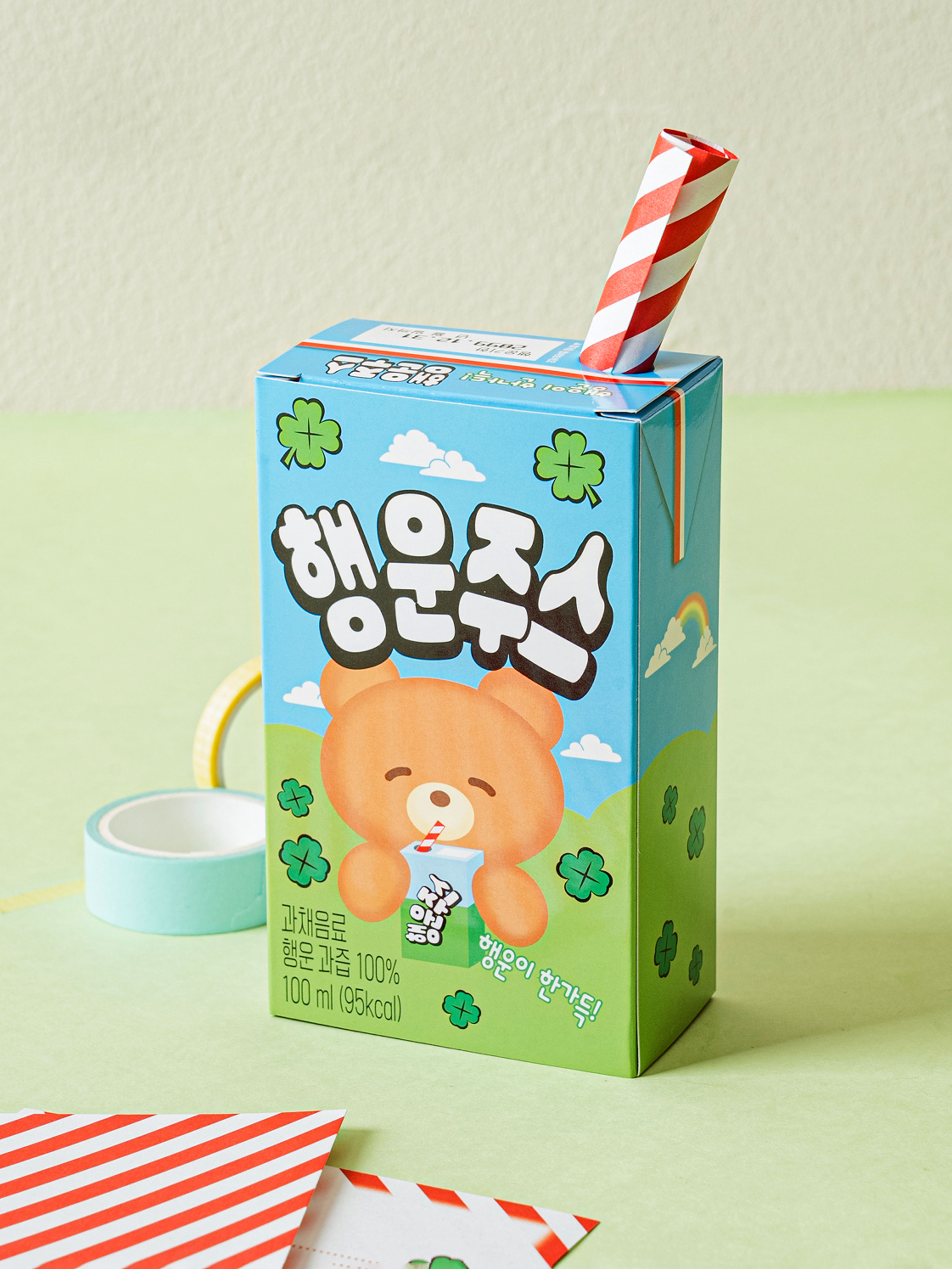 DAISO luck_Bear Drink Letter Set (4Set)