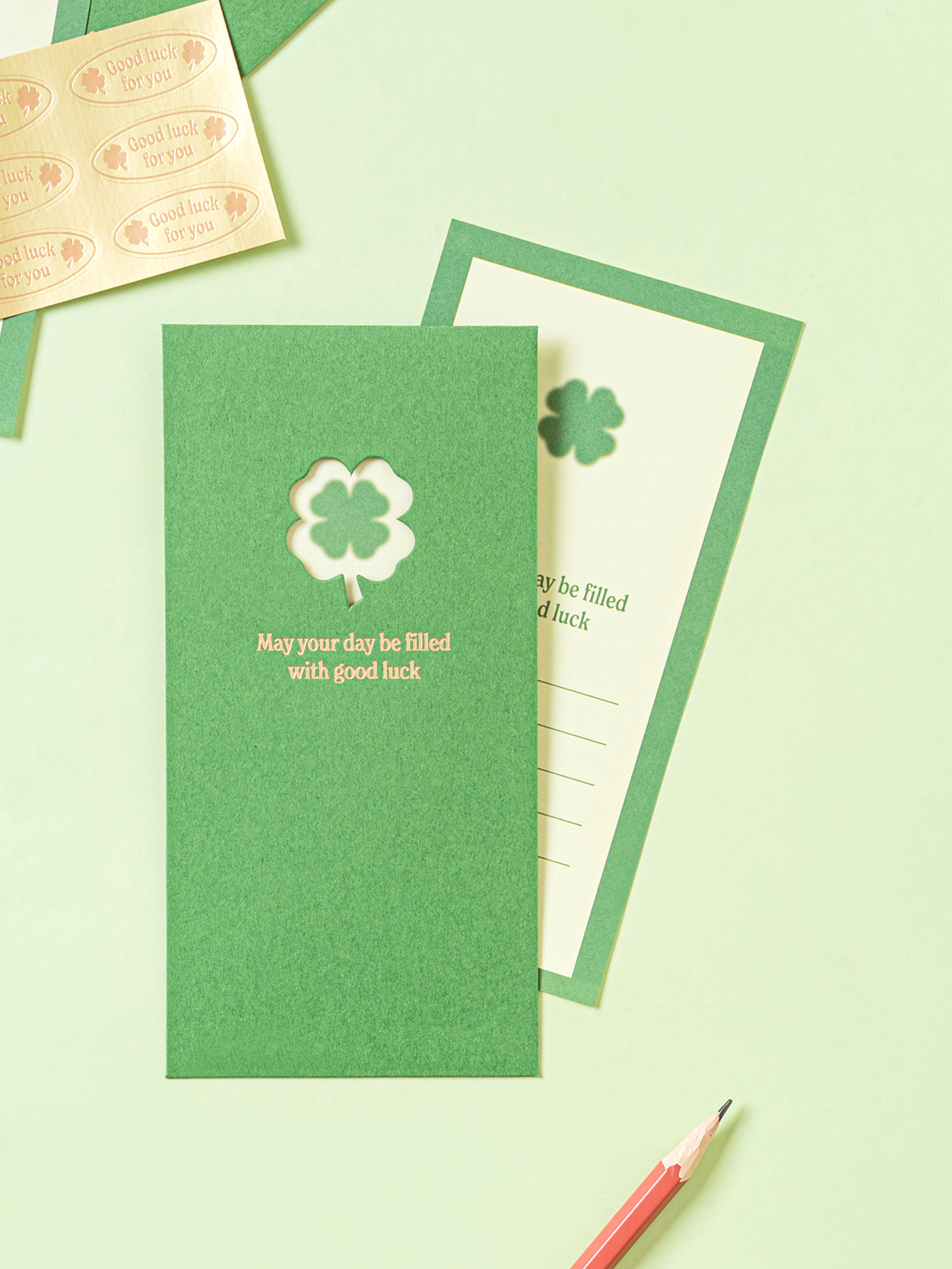 DAISO luck_Green Pocket Money Envelope (6 sheets)