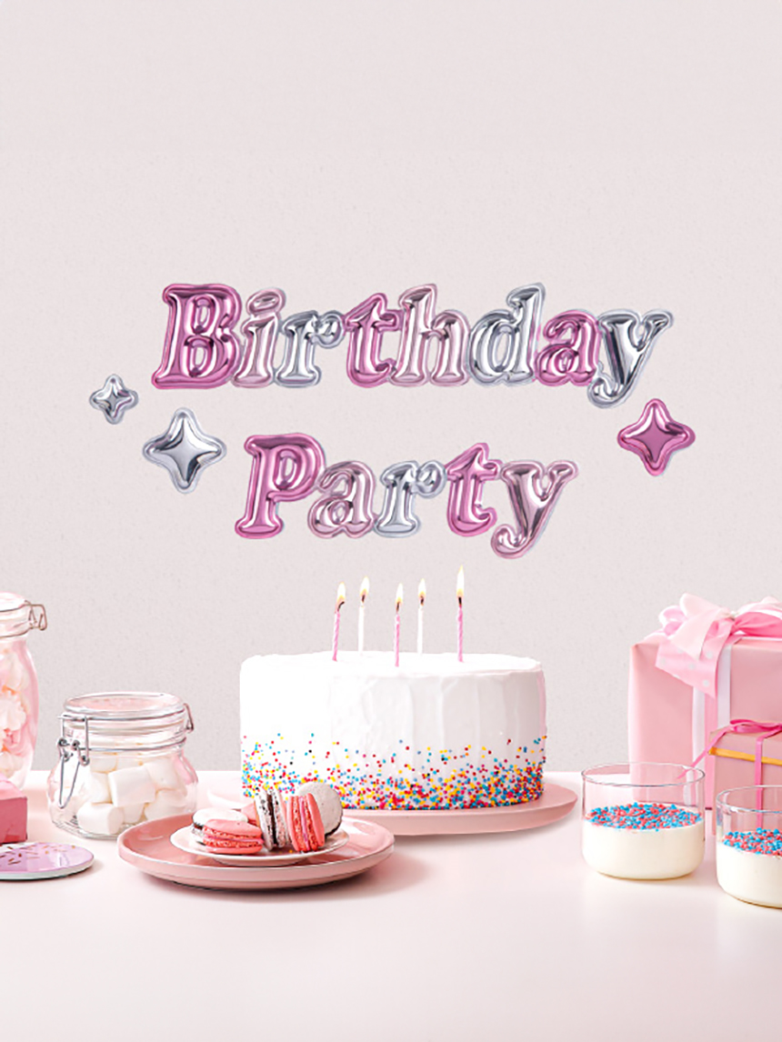 DAISO Party Deco Balloon Sticker (birthday)