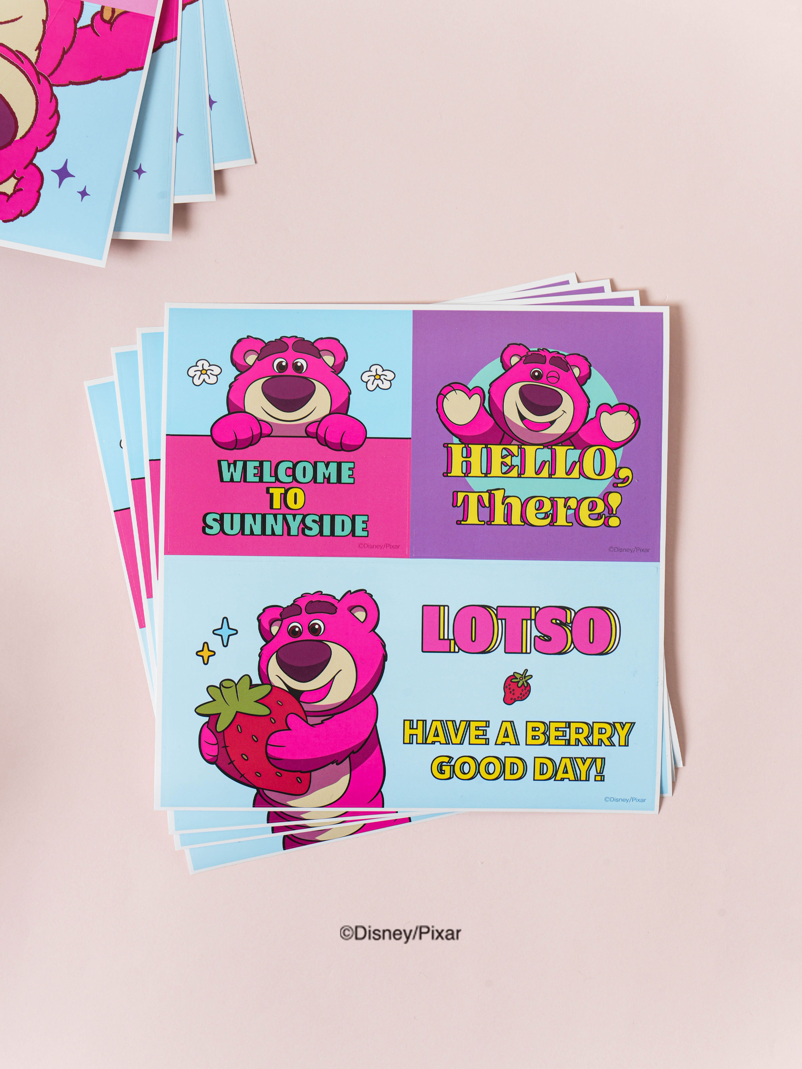 DAISO Pixar_Lotso_Packaging Sticker (4 sheets)