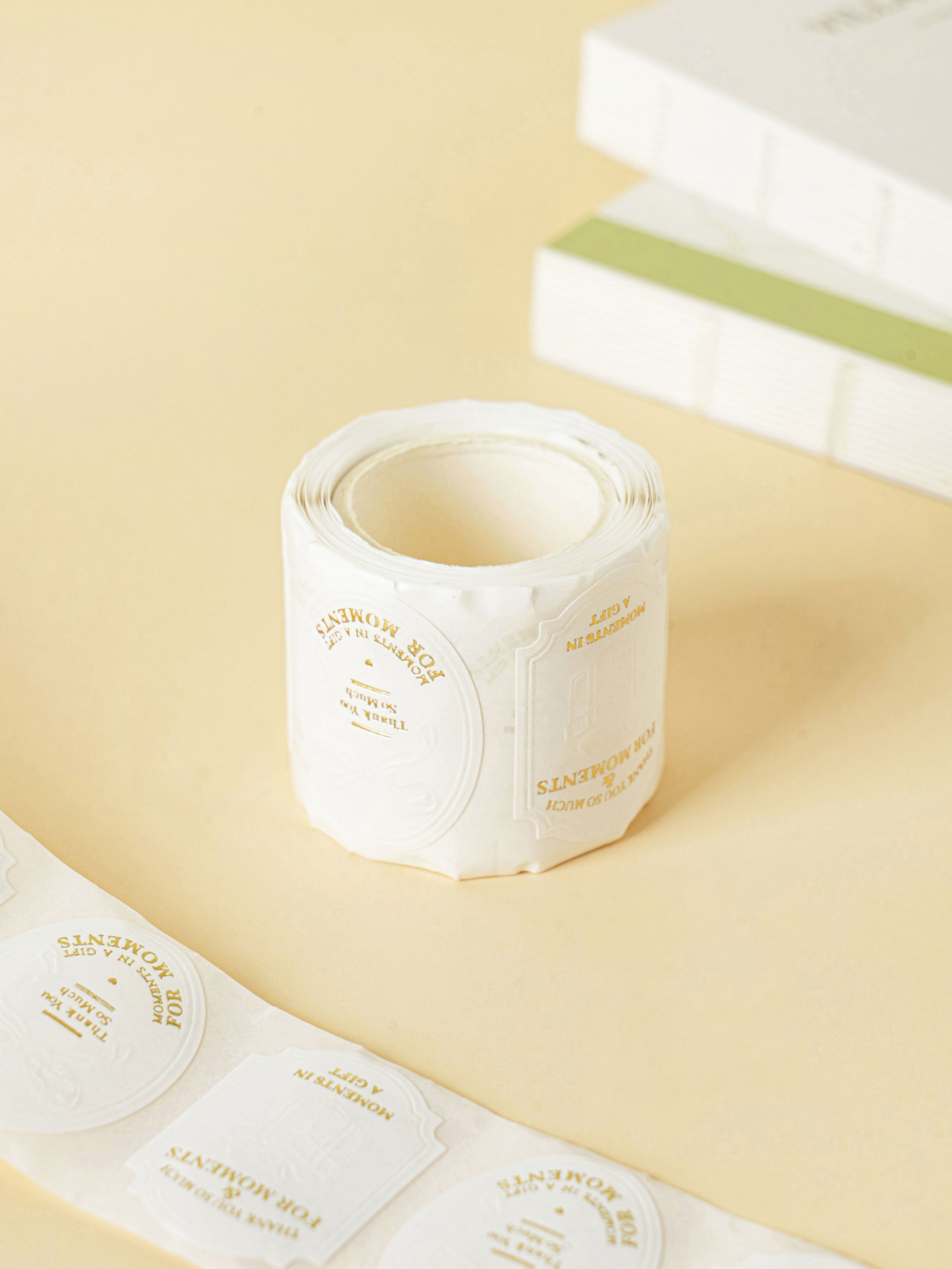 DAISO Pressed gold foil roll stickers (120 sheets)