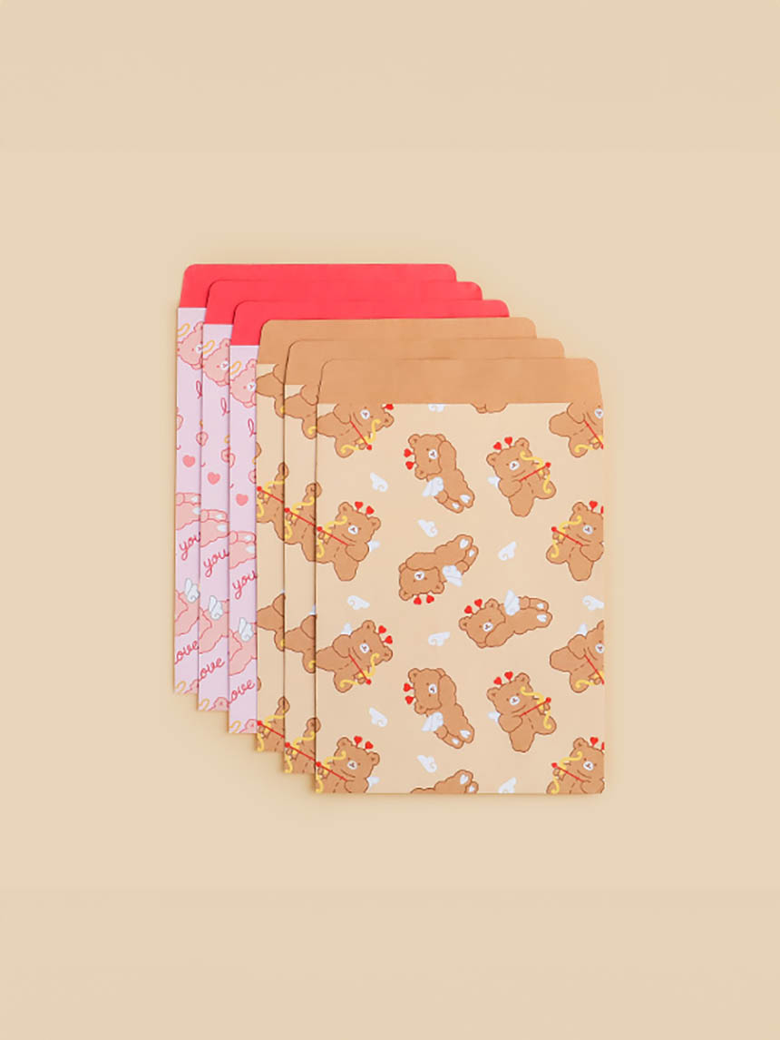 DAISO heart cute goodie bag (6 sheets)