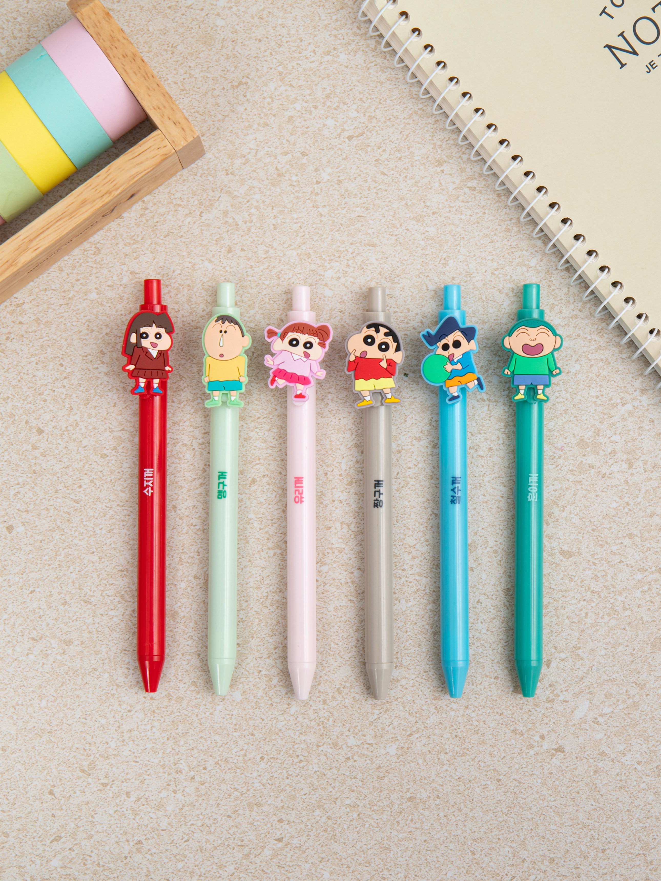 DAISO Crayon Shin-chan_Knock-type Color Gel Pen Set (0.38mm/6P)