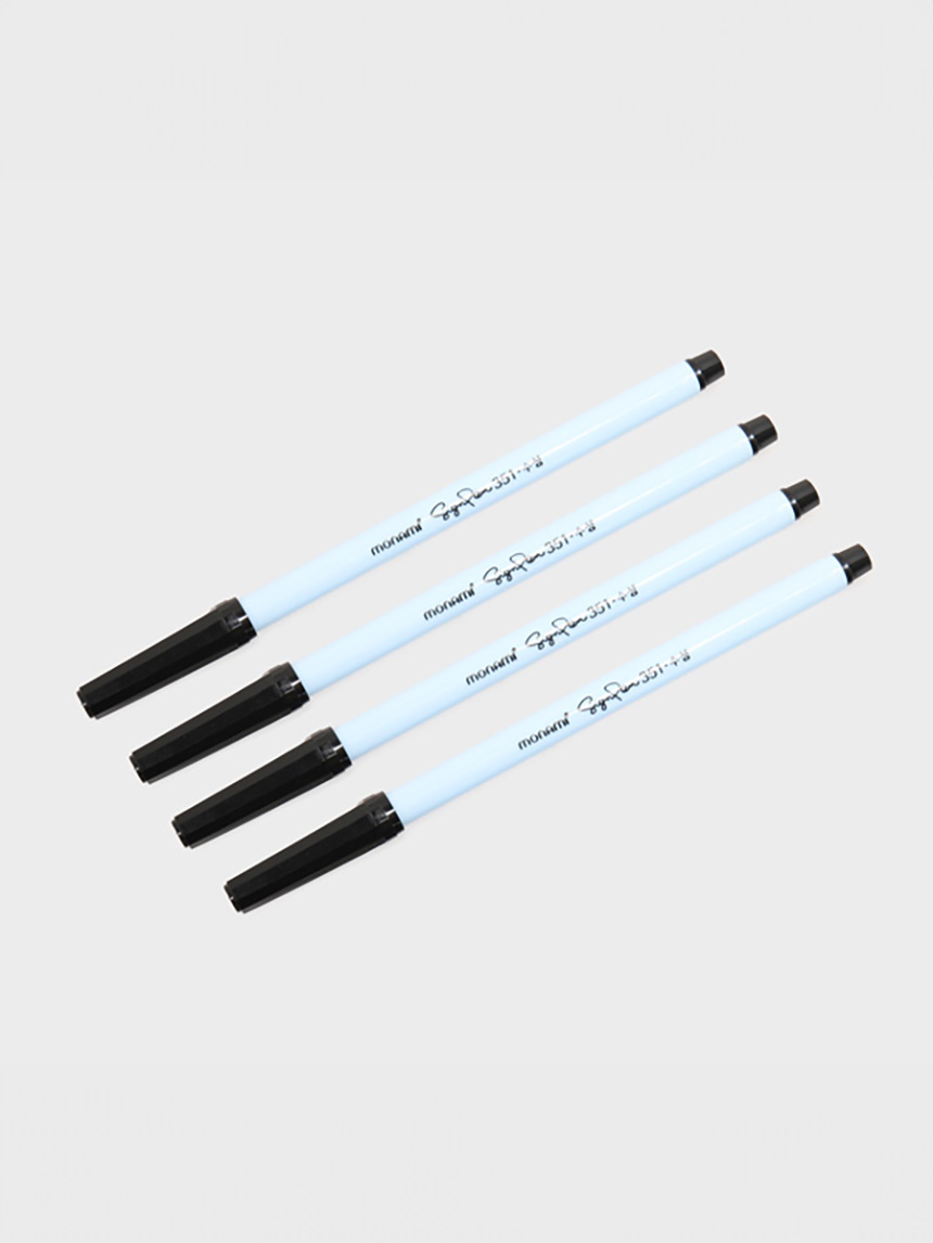 DAISO Monami_351 Sign Pen (Black 4 pcs)