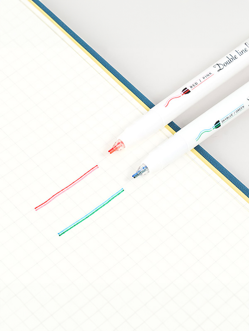 DAISO Double Line Water-based Pen (0.5mm/2 pcs)