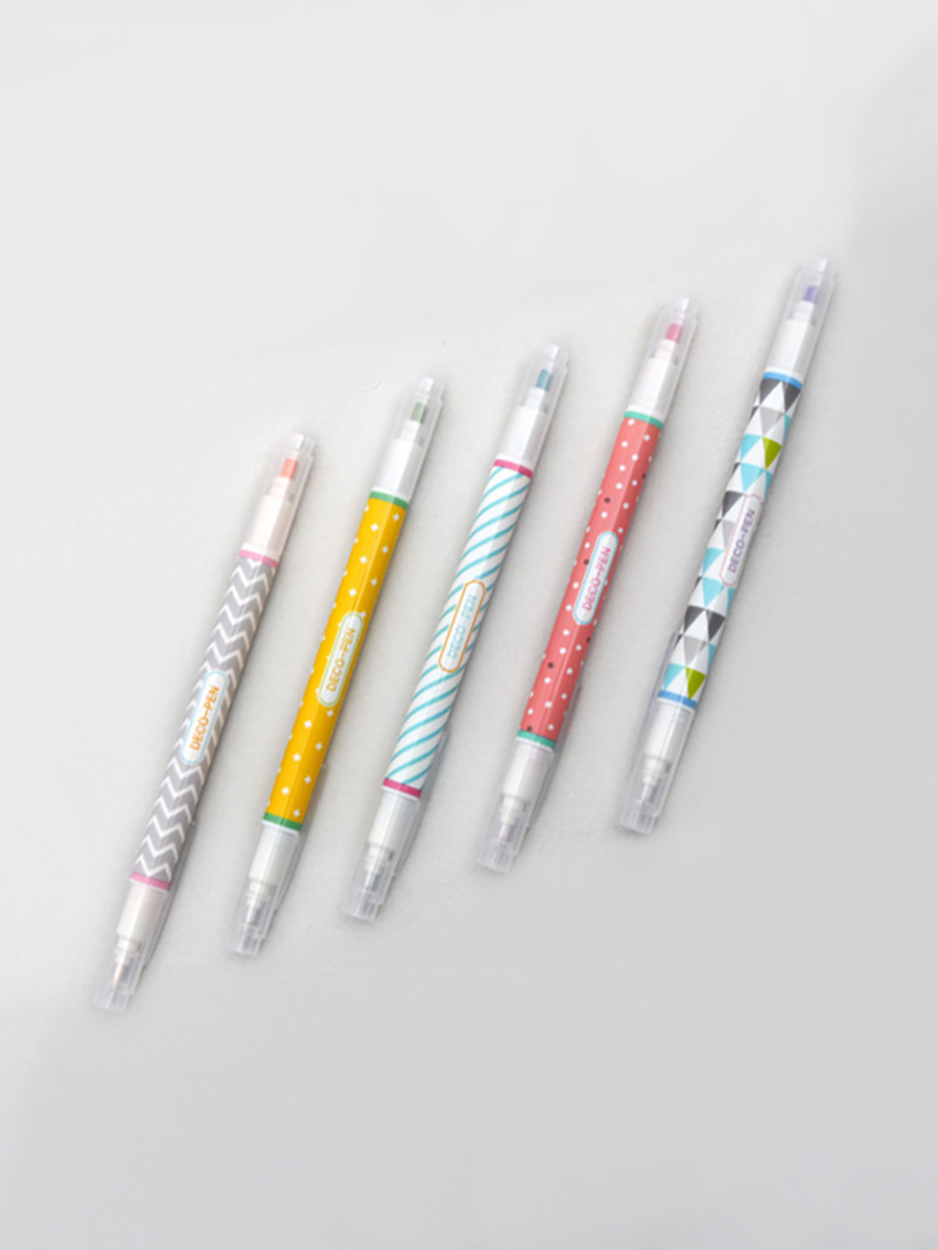 DAISO The Basic Mild Twin Water-based Deco Pen 5P