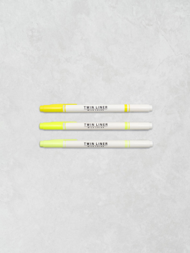 DAISO Twin Highlighter 3P (Yellow)