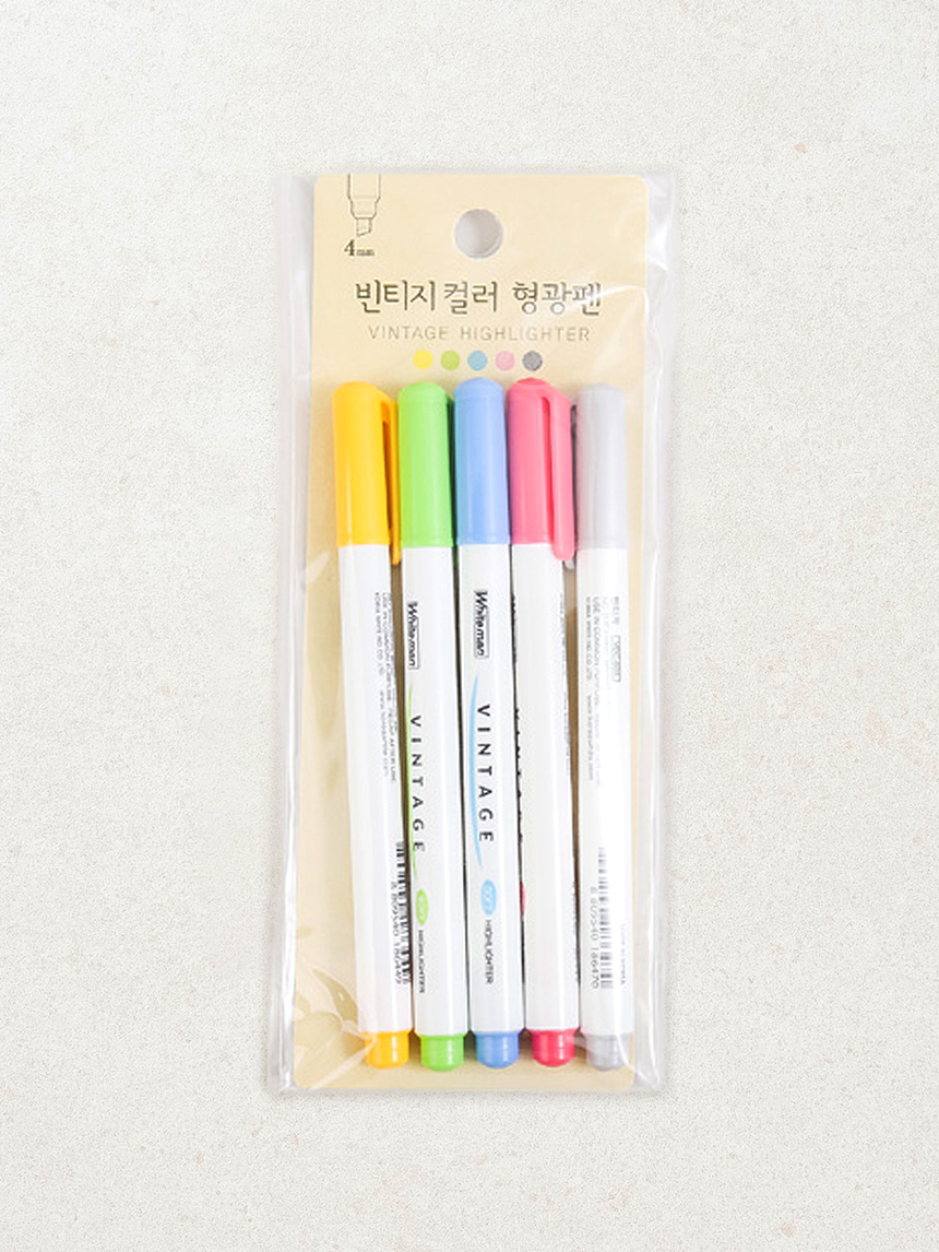 DAISO Vintage Color Highlighter 5P