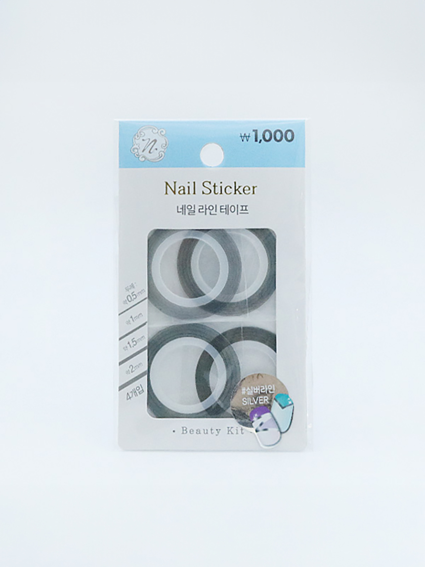 DAISO Nail Line Tape (Refill 4P) Silver/Gold