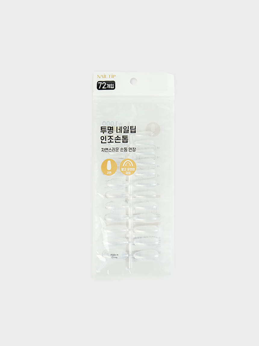 DAISO Coffin Clear Nail Tips (72 pcs)