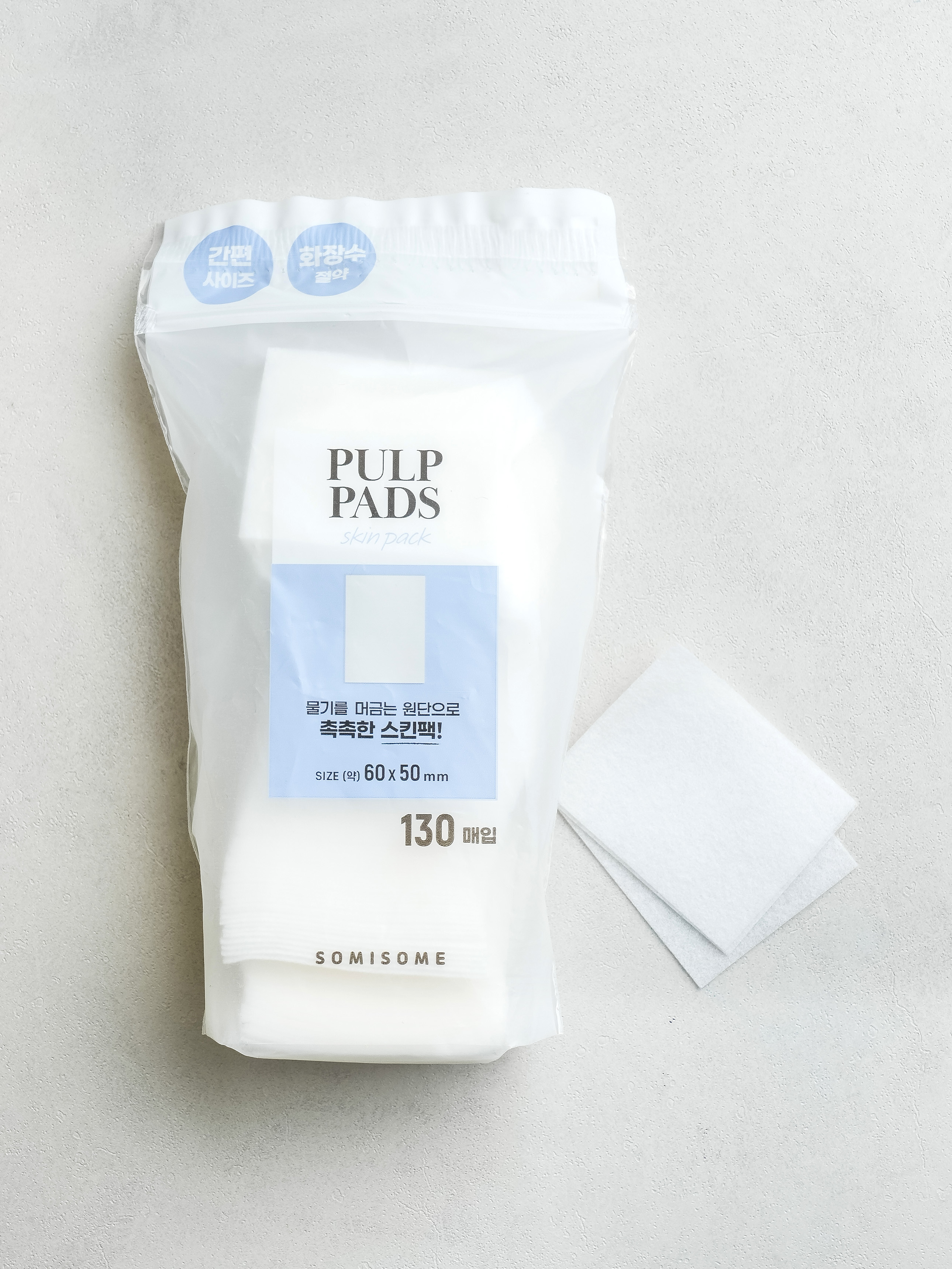 DAISO Somisome square pulp cotton pad (130 sheets)