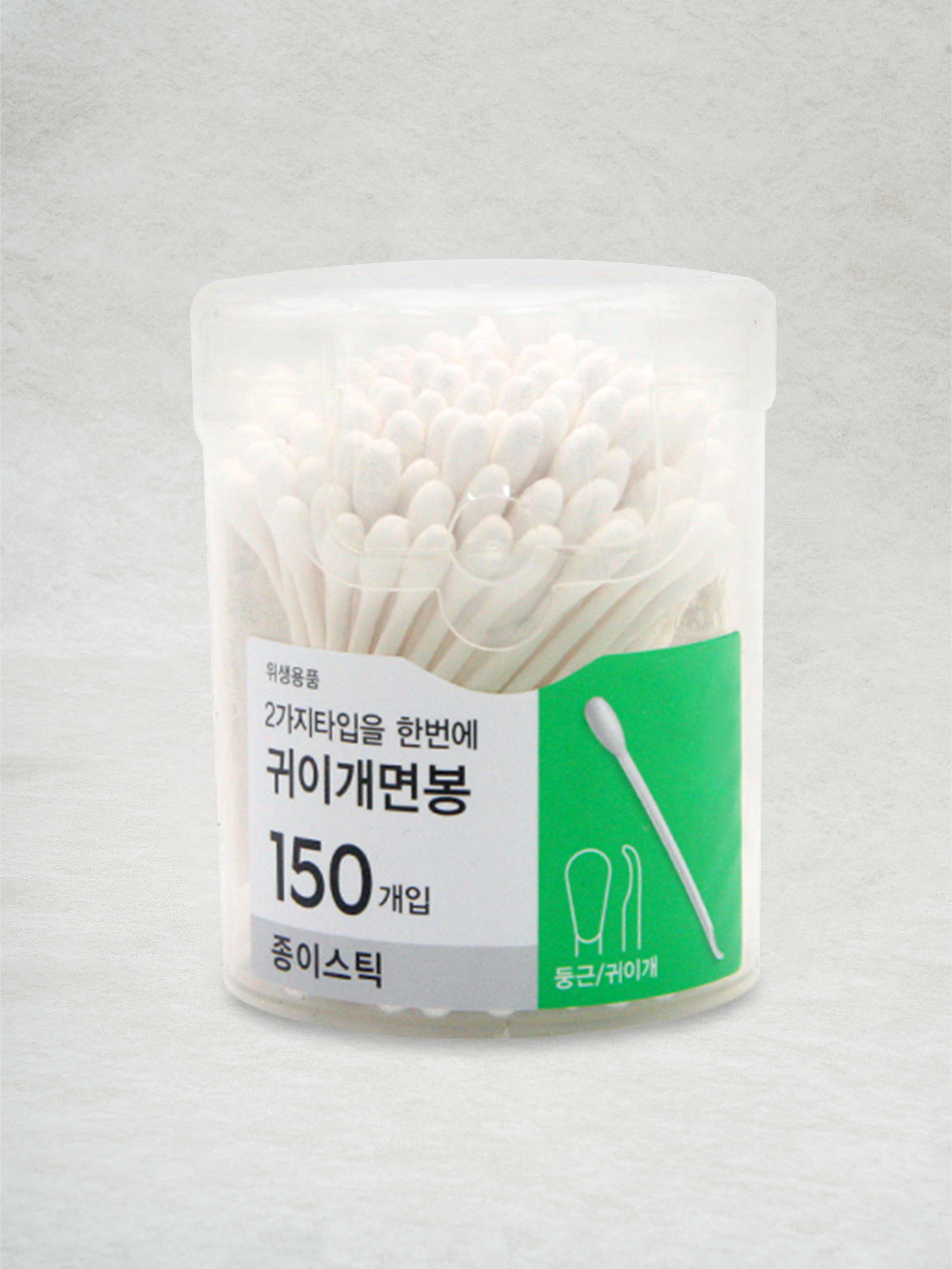 DAISO One Touch Case Earpick Paper Cotton Swab 150P