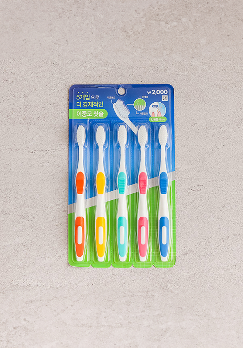 DAISO Adult toothbrush 5P/SET (dual fine bristles)