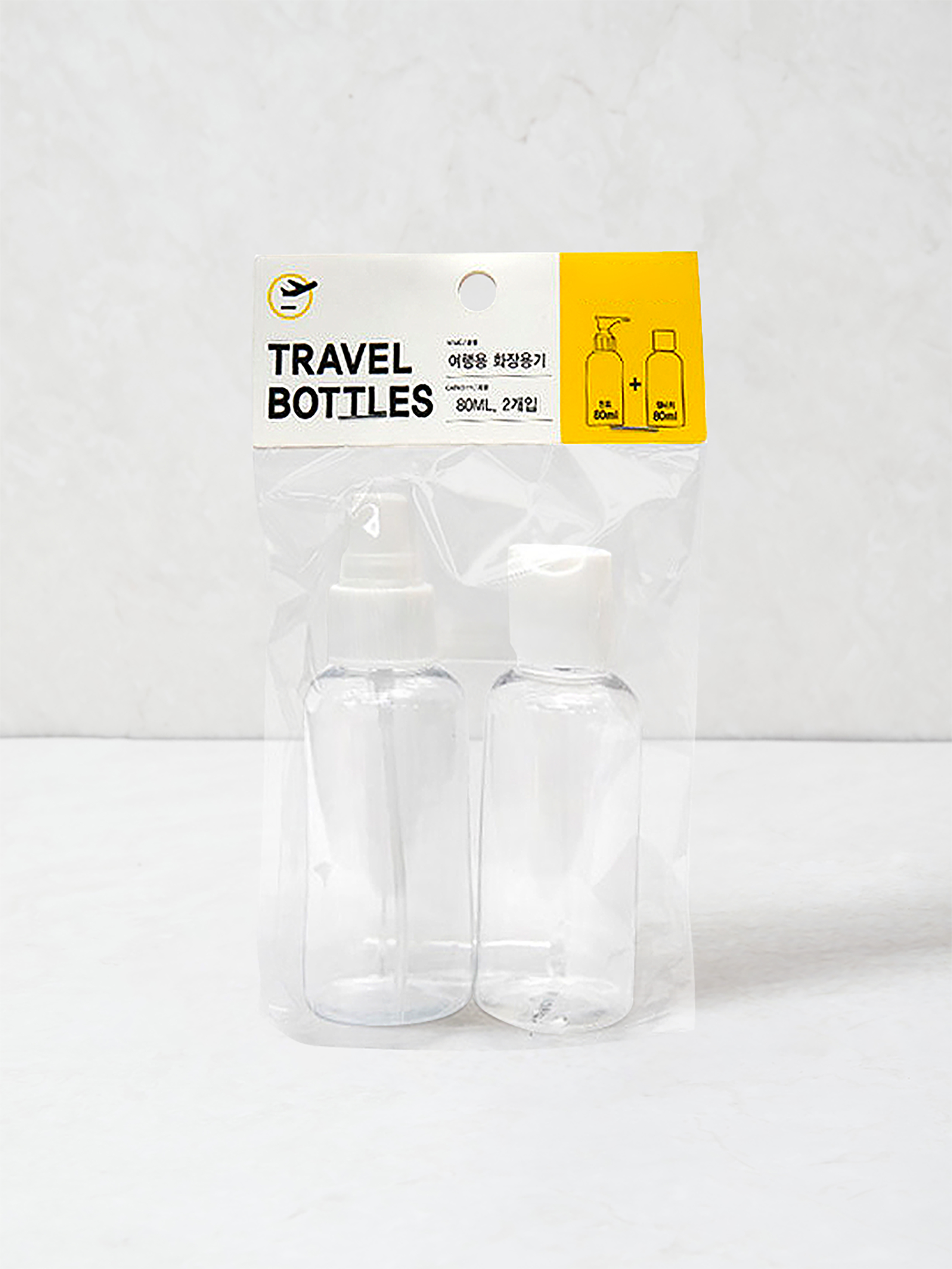 DAISO Travel pump + one-touch container (80ml/2P)