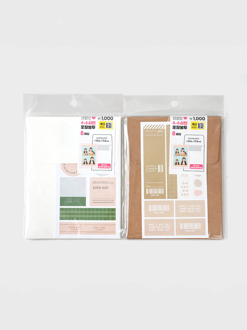 DAISO Polku_Mini Craft Envelope (8 sheets/including stickers)
