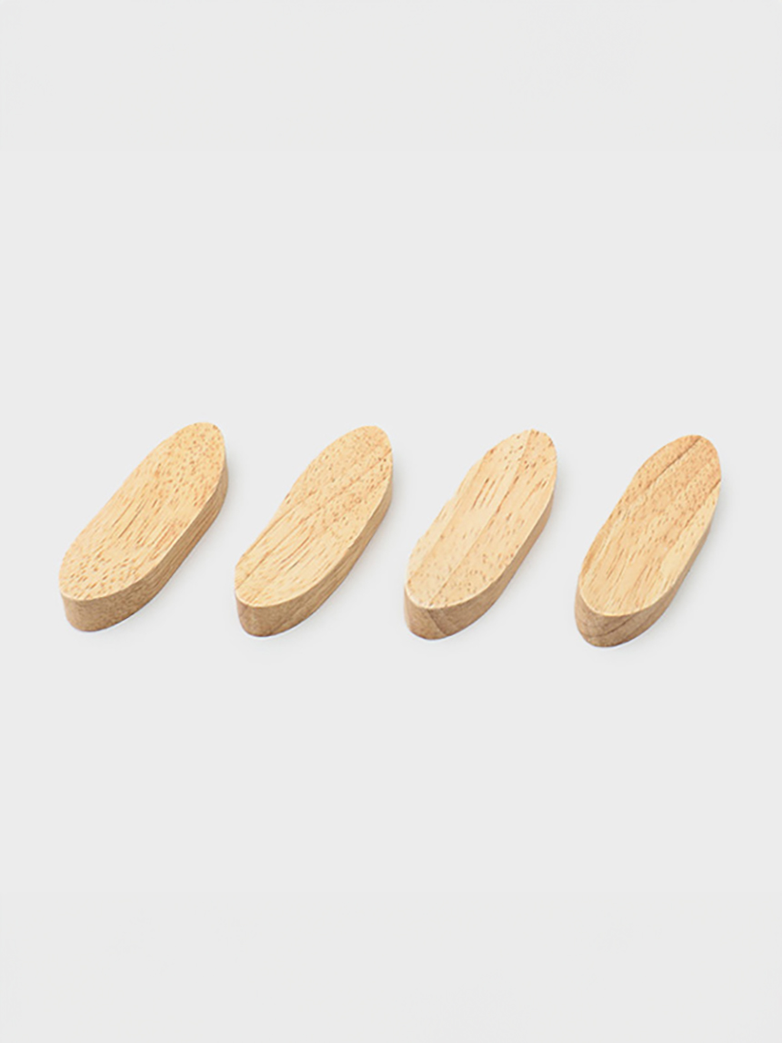 DAISO Rubberwood Oval Spoon Rest (4PCS)