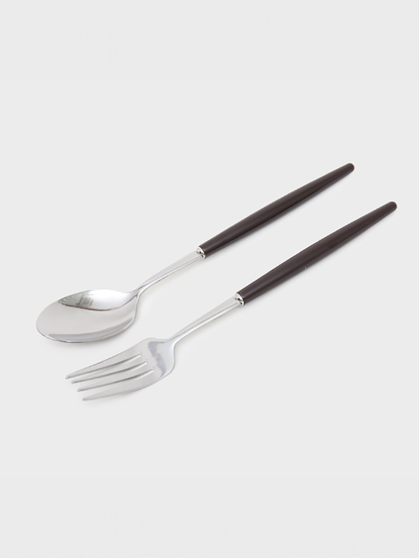 DAISO Simple Long Handle Spoon Fork Set (23cm)