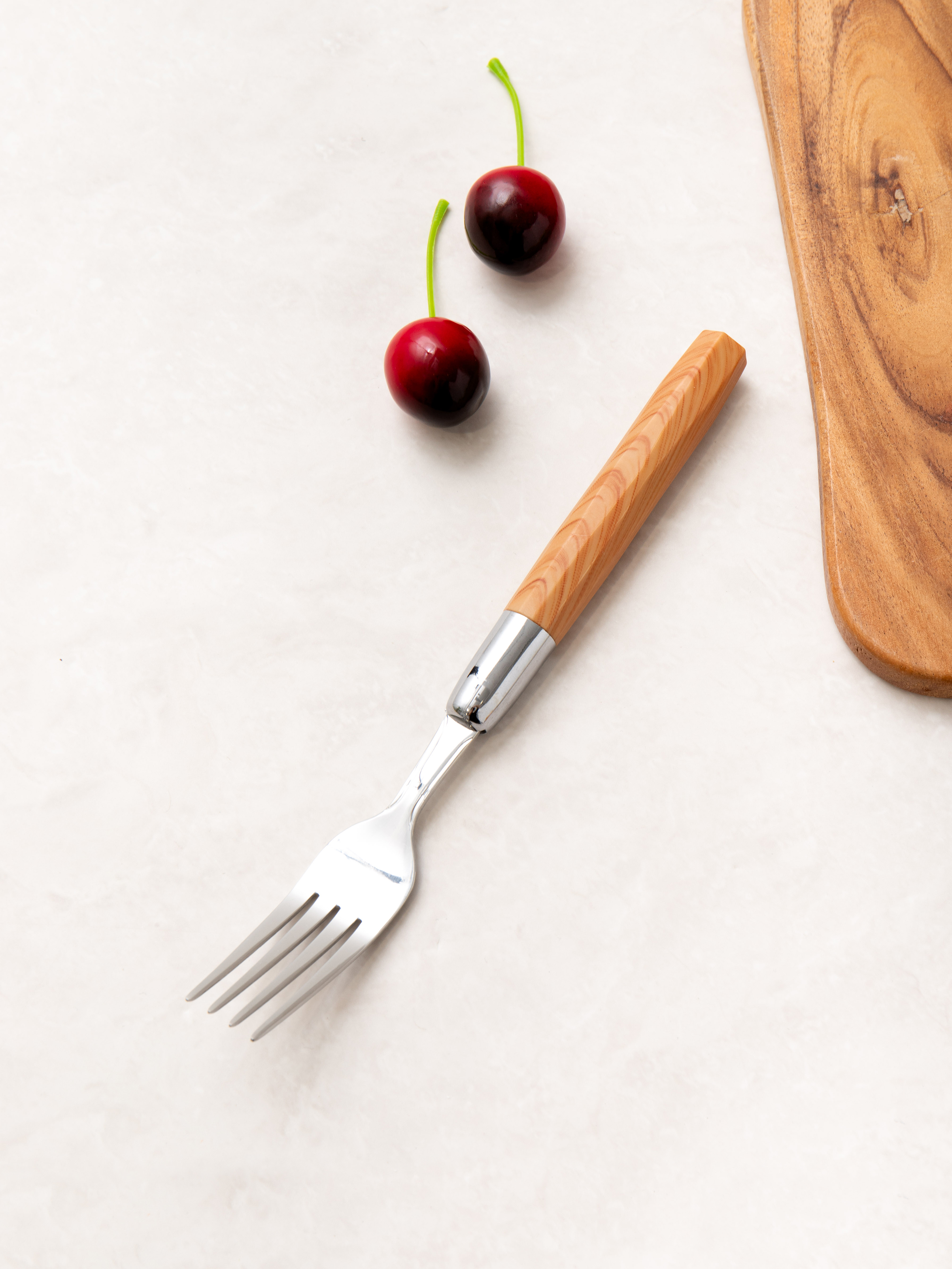 DAISO Hexagonal wood handle fork