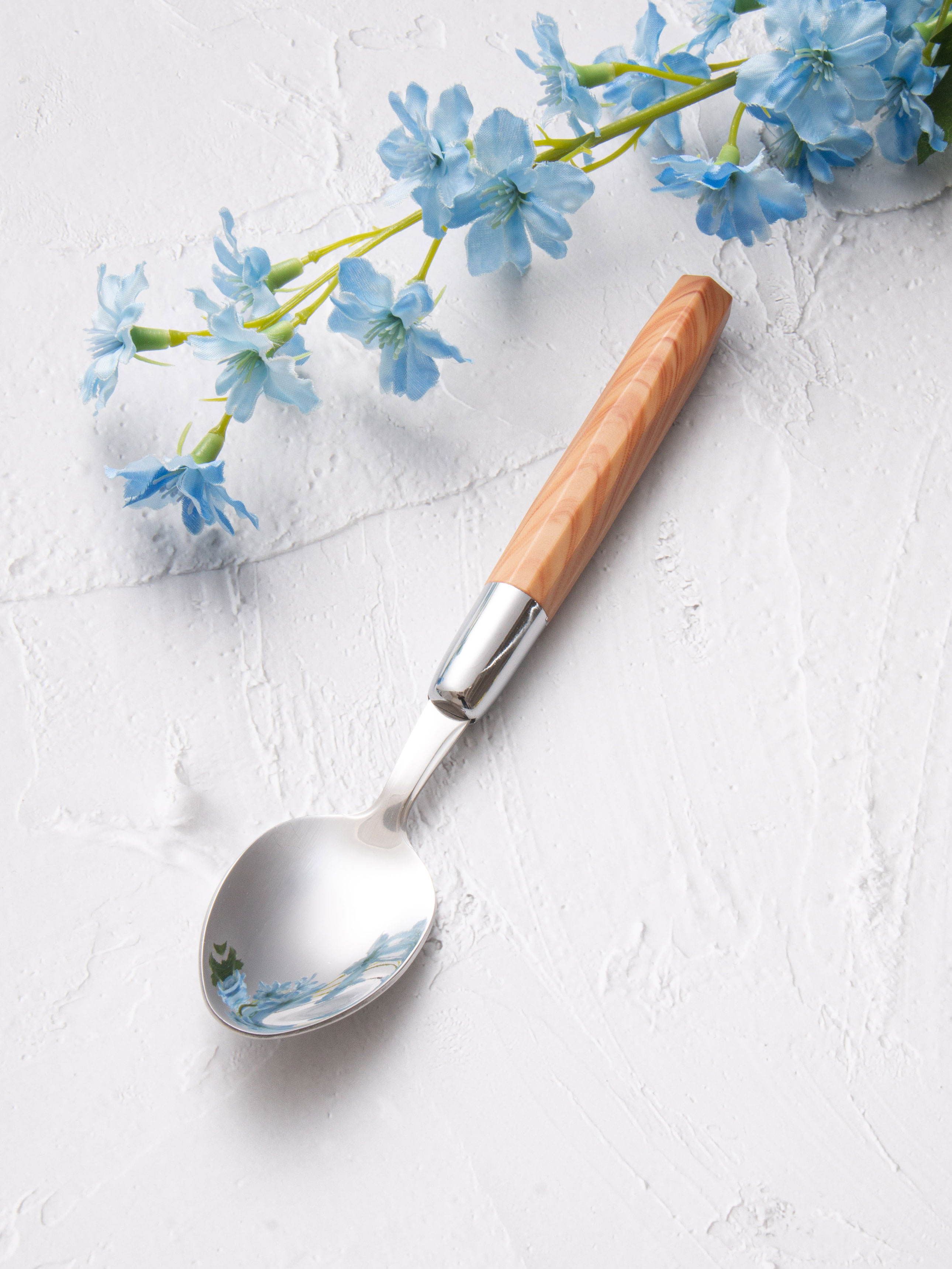 DAISO Hexagonal wood grain handle style spoon