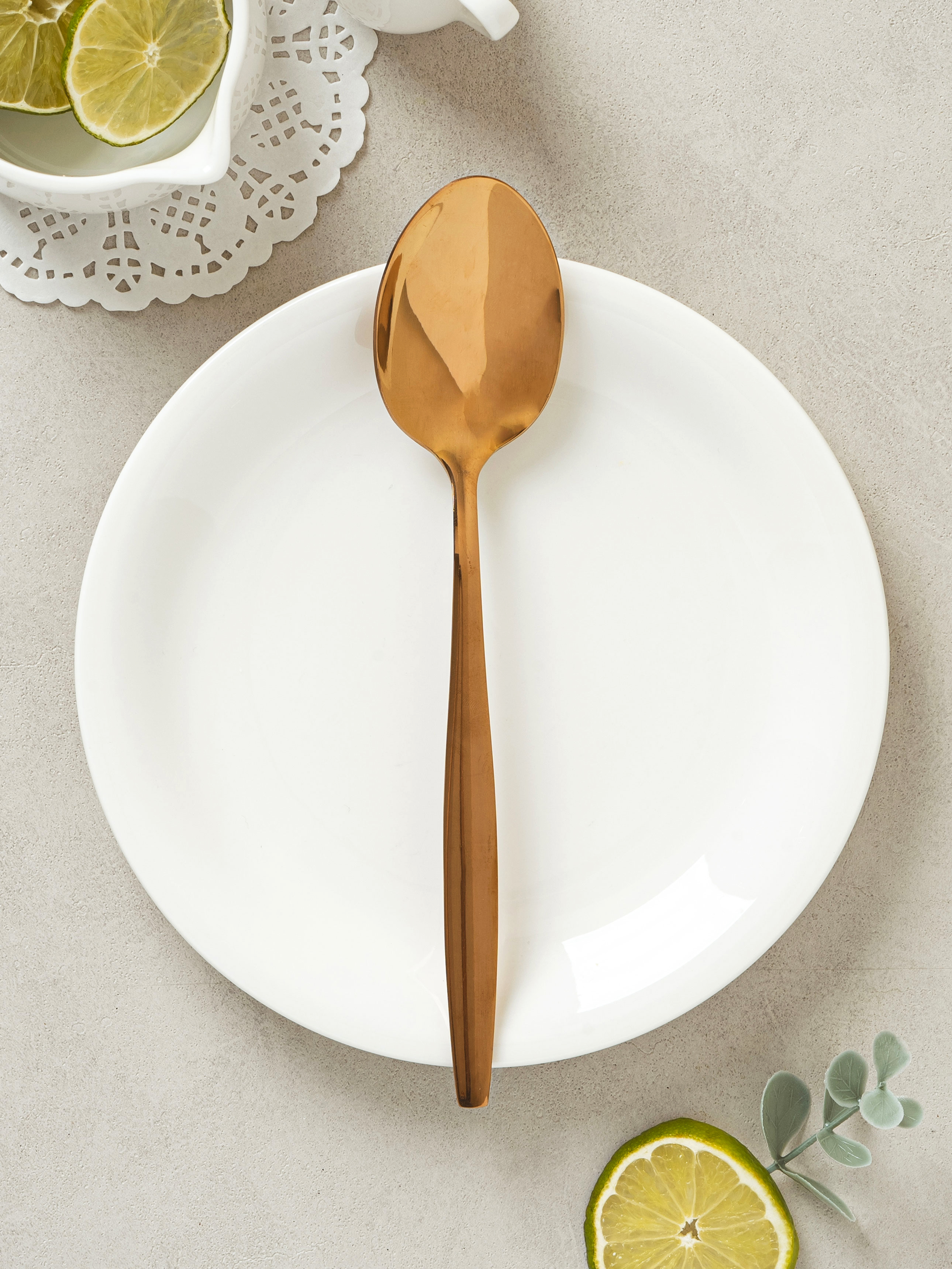 DAISO Rose Gold Titanium Tableware Spoon
