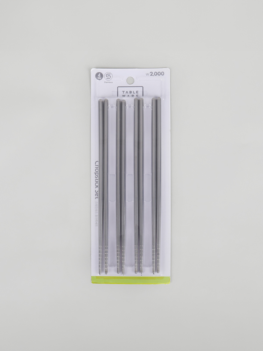 DAISO Stainless steel vacuum chopsticks (4P/SET)